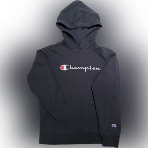 Champion Hooded Sweatshirt with pocket- Youth Size L / Size 12 Black